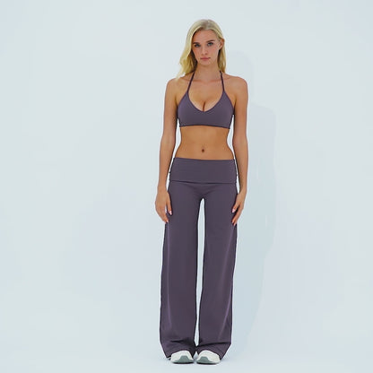 Foldover Waist Straight Leggings