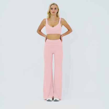 Contrast-Stitch U-Back Sports Bra