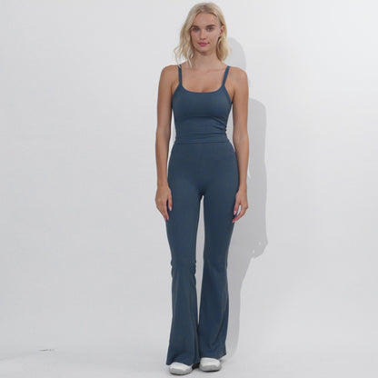 V-Back Ruched Flare Leggings