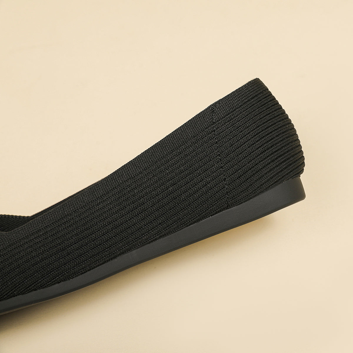 Square toe shallow soft sole flat shoes