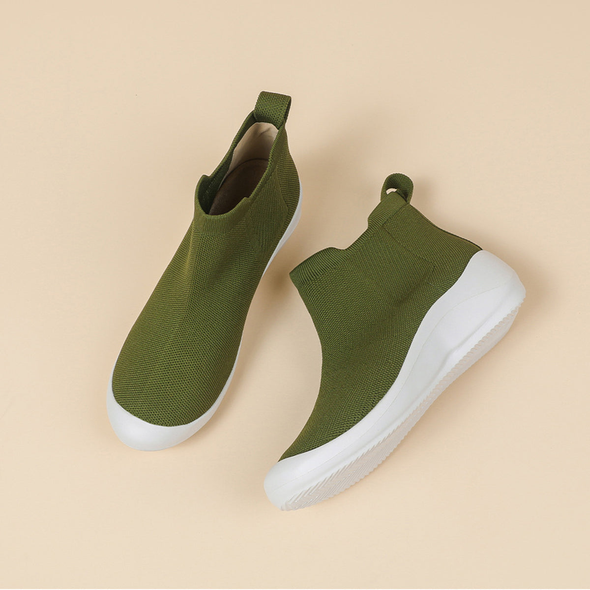 超軽量ニット厚底ショートブーツ