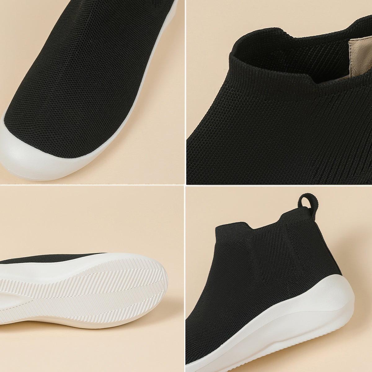 超軽量ニット厚底ショートブーツ