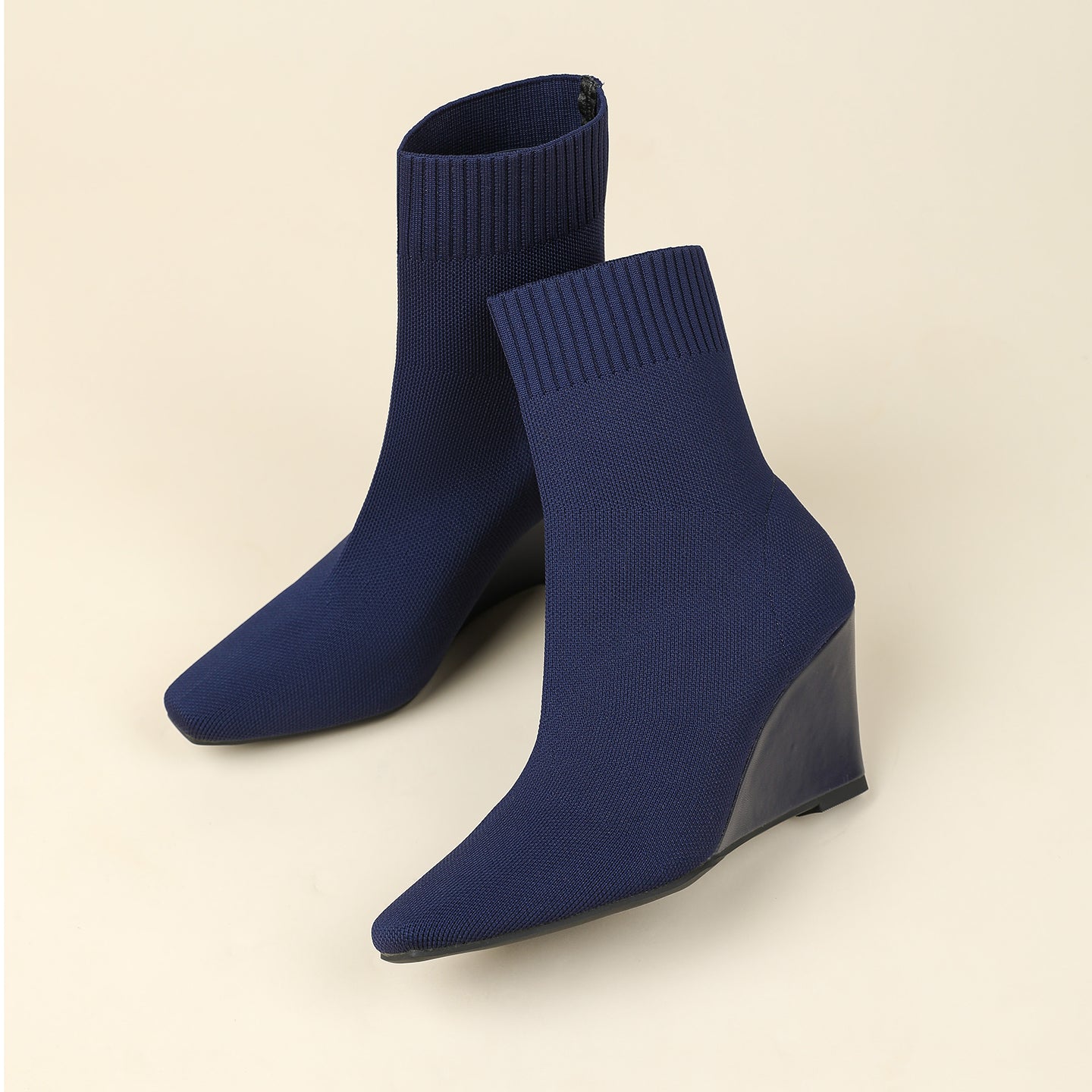 スクエアトゥウェッジショートブーツ